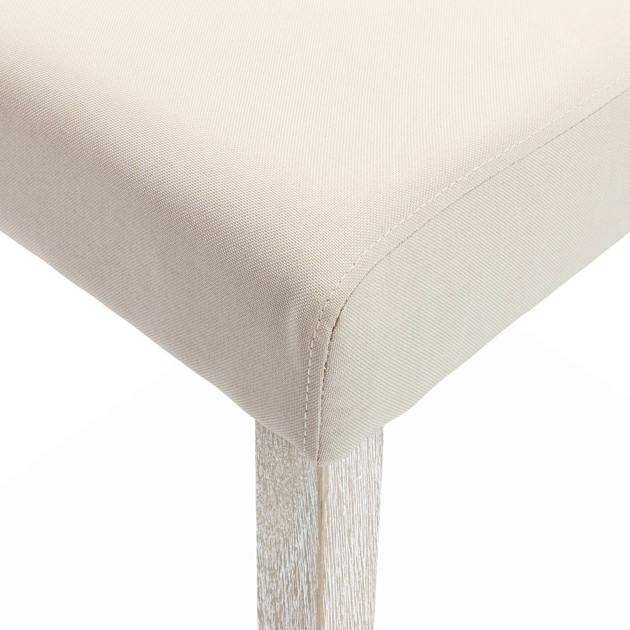 Lot de 4 chaises - Rita - chaises en tissu. pieds en bois cérusé. écru | sweeek - Image 5