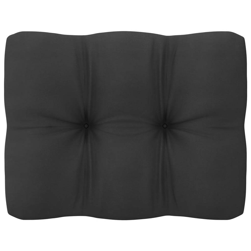 Helloshop26 - Salon de jardin meuble d'extérieur ensemble de mobilier 9 pièces avec coussins noir bois de pin massif - Image 6