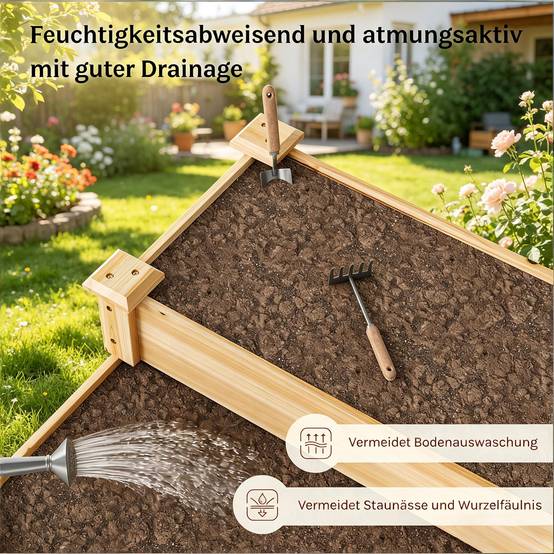 Carré potager bois massif 3 niveaux en escalier pour jardin 92x92x35 cm naturel - ComfortXL Outdoor Living - Image 8