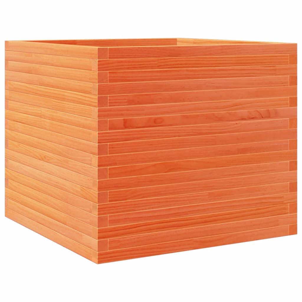 Jardinière | Pot de fleurs | Cache-pot | Bac à fleurs cire marron 80x80x68,5 cm bois de pin massif - Image 7