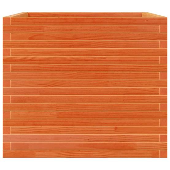 Jardinière | Pot de fleurs | Cache-pot | Bac à fleurs cire marron 80x80x68,5 cm bois de pin massif - Image 6