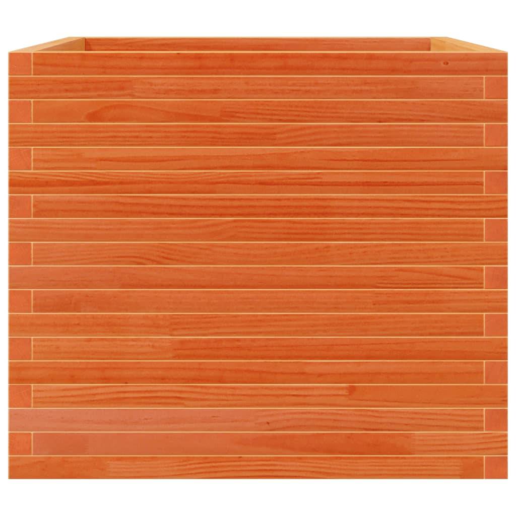 Jardinière | Pot de fleurs | Cache-pot | Bac à fleurs cire marron 80x80x68,5 cm bois de pin massif - Image 6