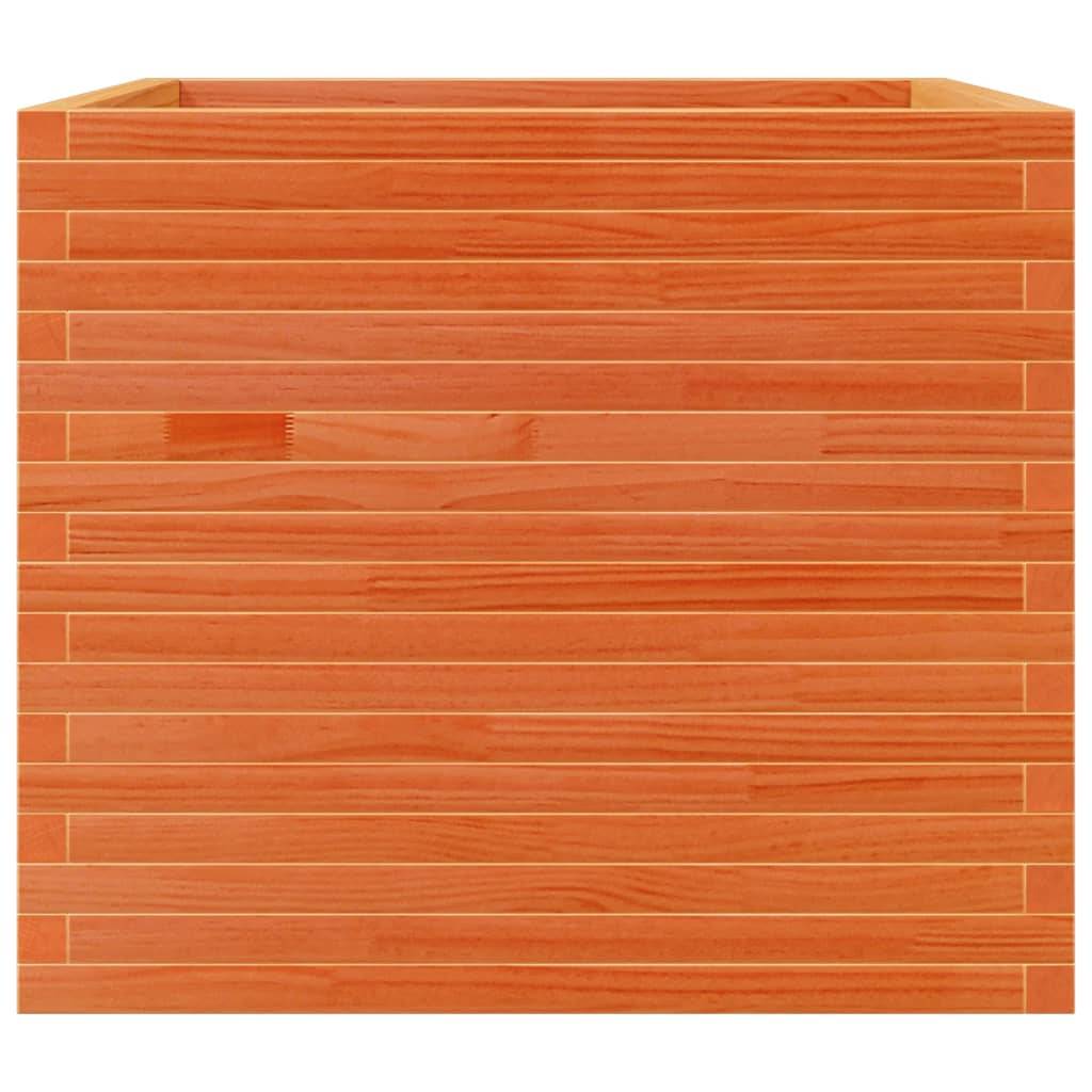 Jardinière | Pot de fleurs | Cache-pot | Bac à fleurs cire marron 80x80x68,5 cm bois de pin massif - Image 5