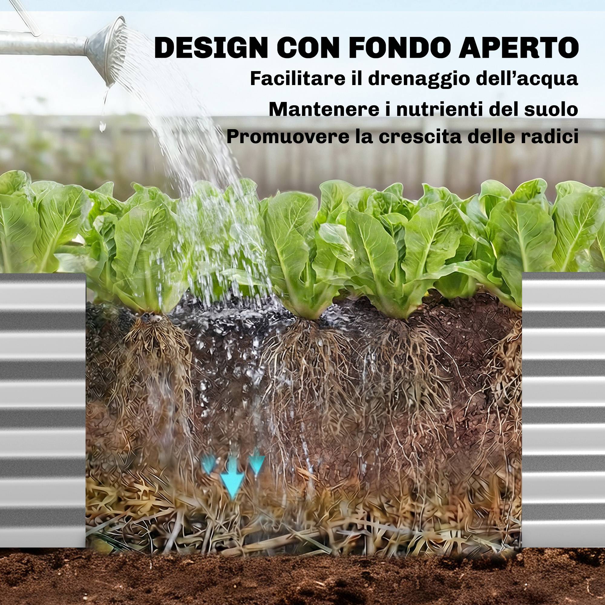 Carré potager surélevé acier avec serre et treillis jardin 200x60x103cm - ComfortXL Outdoor Living - Image 10