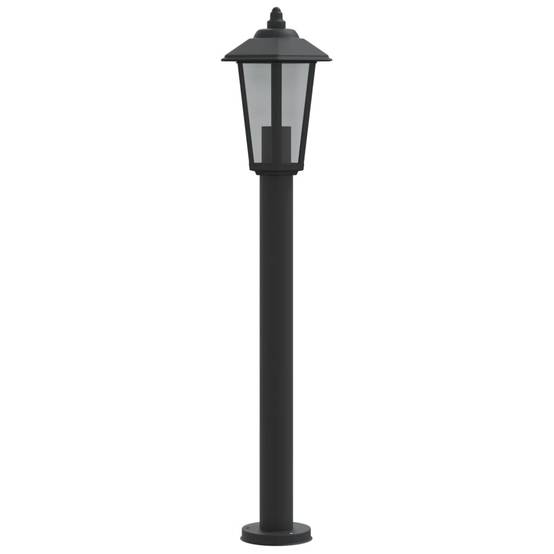 3 pcs Lampadaires de jardin - Lampadaires d'extérieur noir 80 cm acier inoxydable - Image 5