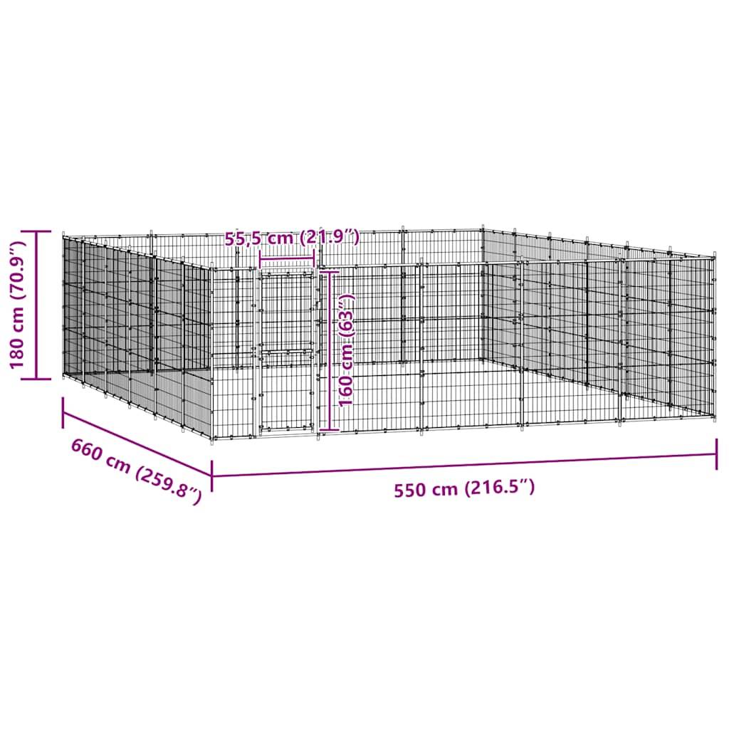 Vidaxl - Chenil d'extérieur pour chiens Acier 36,3 m² vidaXL 3082324 - Image 3