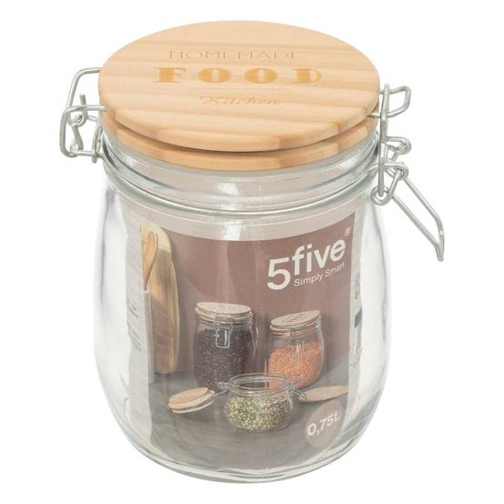 Bocal verre couvercle pin "Wording" 0,75L - 5five - Image 2