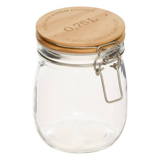 Bocal verre couvercle pin "Wording" 0,75L - 5five - Image 1
