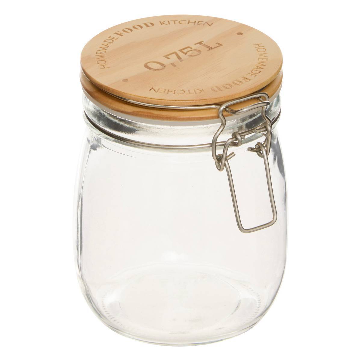 Bocal verre couvercle pin "Wording" 0,75L - 5five - Image 1
