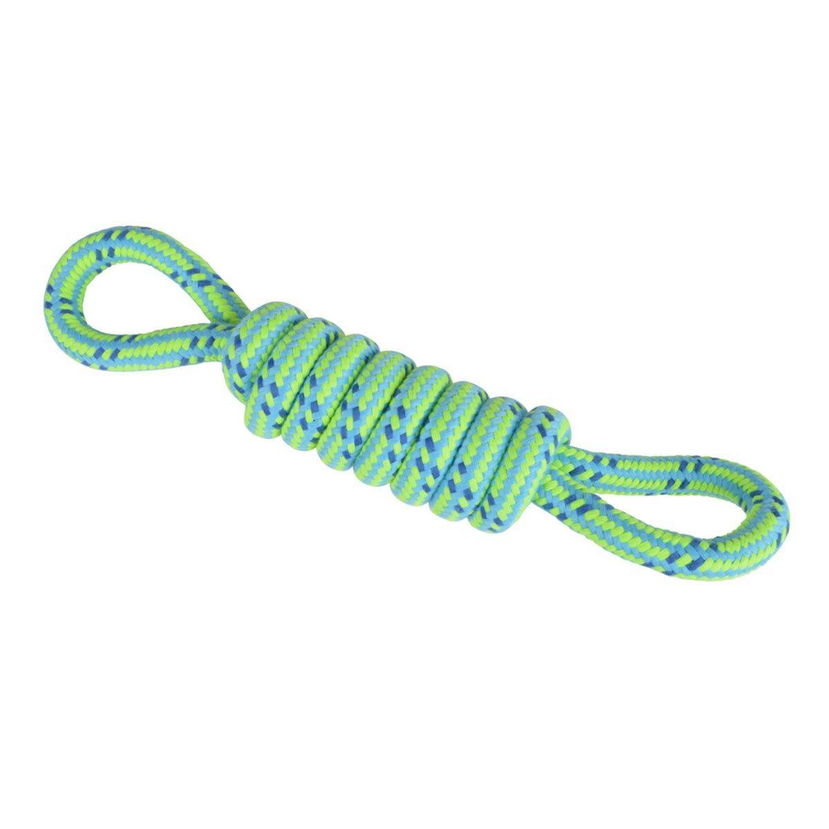 Love Story - Jouet pour Chien "Corde Nœud 2 Poignées" 36cm Vert - Image 1