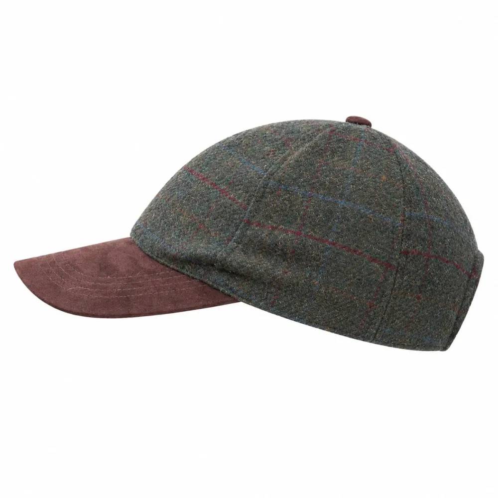 Casquette à carreaux réglable laine polyester kaki marron T58 - Image 7
