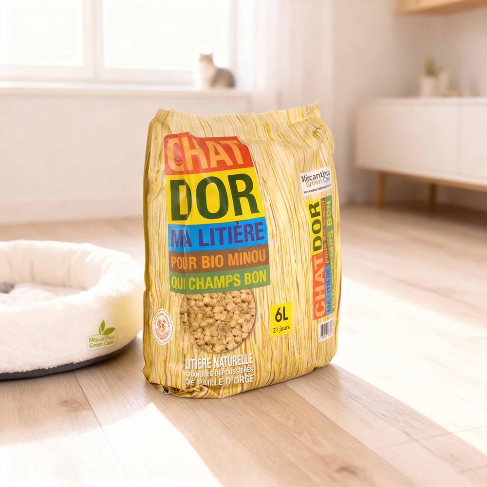 Autre - Litière Végétale en Paille d'Orge pour Chat - Chat d'Or® (1 Sac de 6L) - Image 3