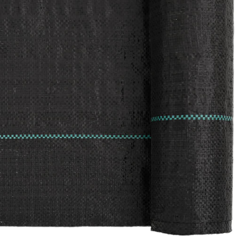 Toile de Paillage 100g/m² Polypropylène pour Jardin et Potager Anti-Herbes 2x100 m Noir - ComfortXL Outdoor Living - Image 6