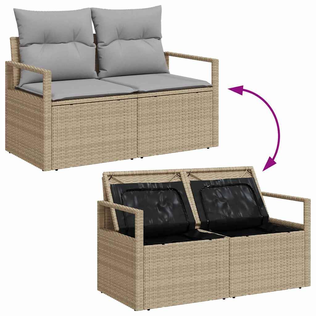 Set de Canapés Terrasse 10 pcs Polyrotin Durable avec Table et Housse Rangement Beige et Gris Clair – ComfortXL Outdoor Living - Image 8