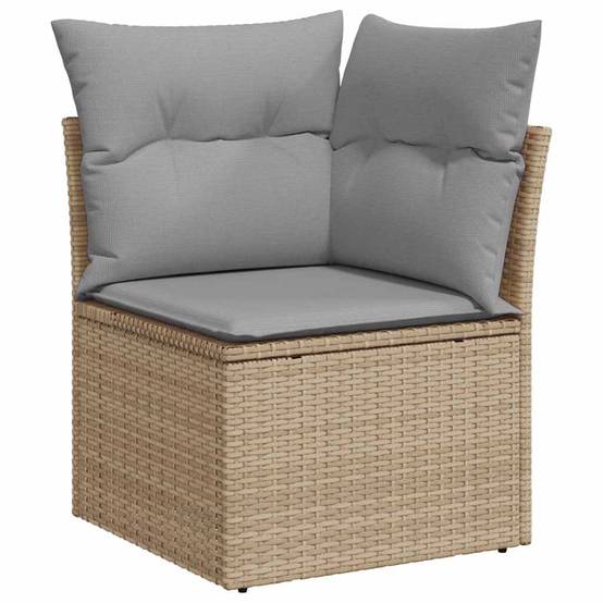Set de Canapés Terrasse 10 pcs Polyrotin Durable avec Table et Housse Rangement Beige et Gris Clair – ComfortXL Outdoor Living - Image 7