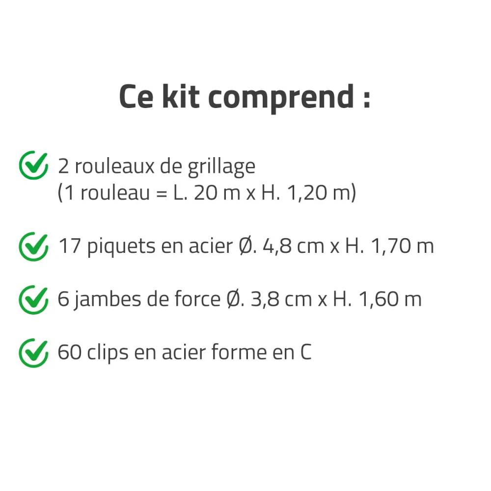 Kit complet 40 m de rouleaux grillage soudé PVC - Maille 100x50mm - Fil 2,1mm - Hauteur 1,20 m - Image 10