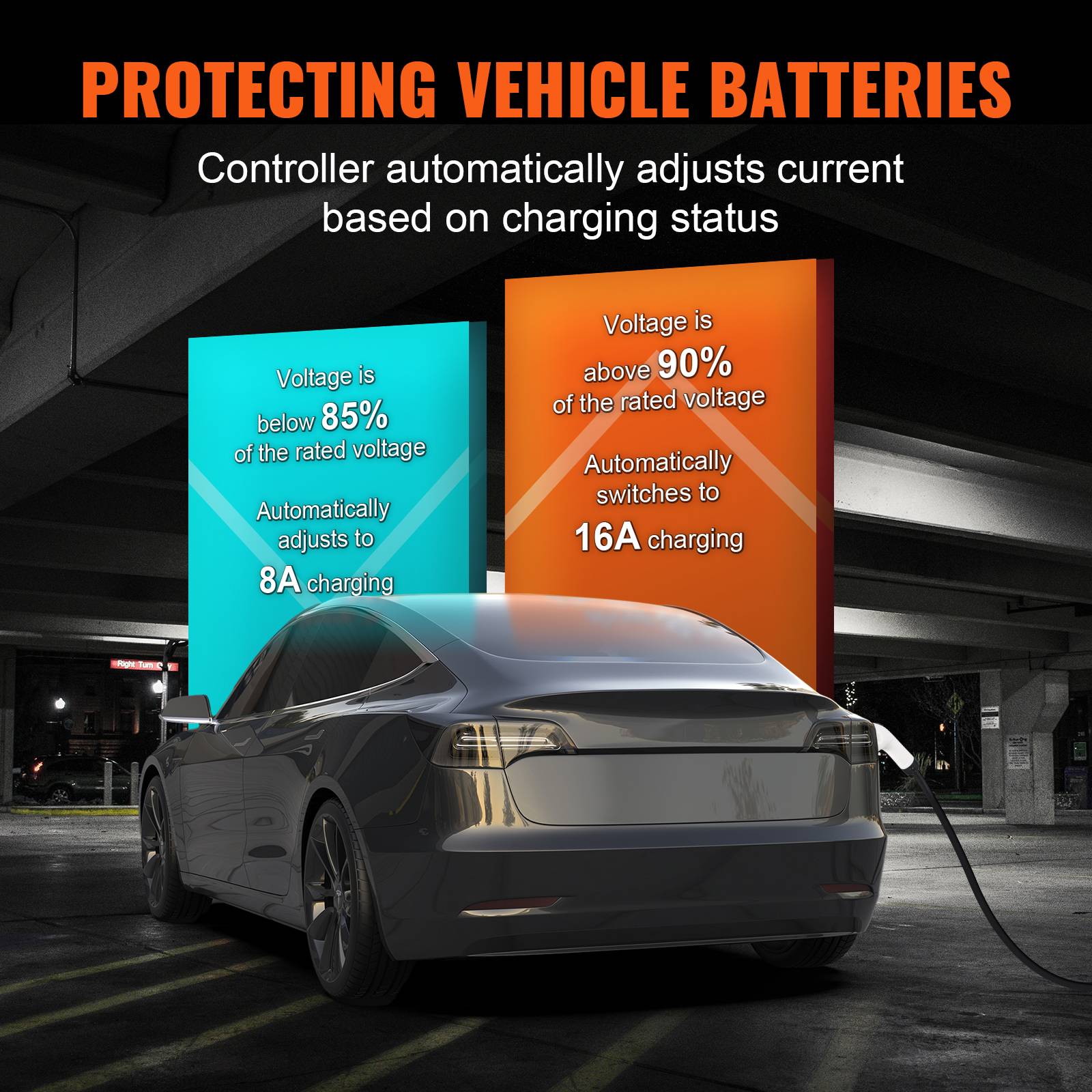 VEVOR Chargeur EV portable Type 2, 16A 3,7kW, câble 8,6m, prise CEE 7/7, étanche IP66 avec sac. - Image 4