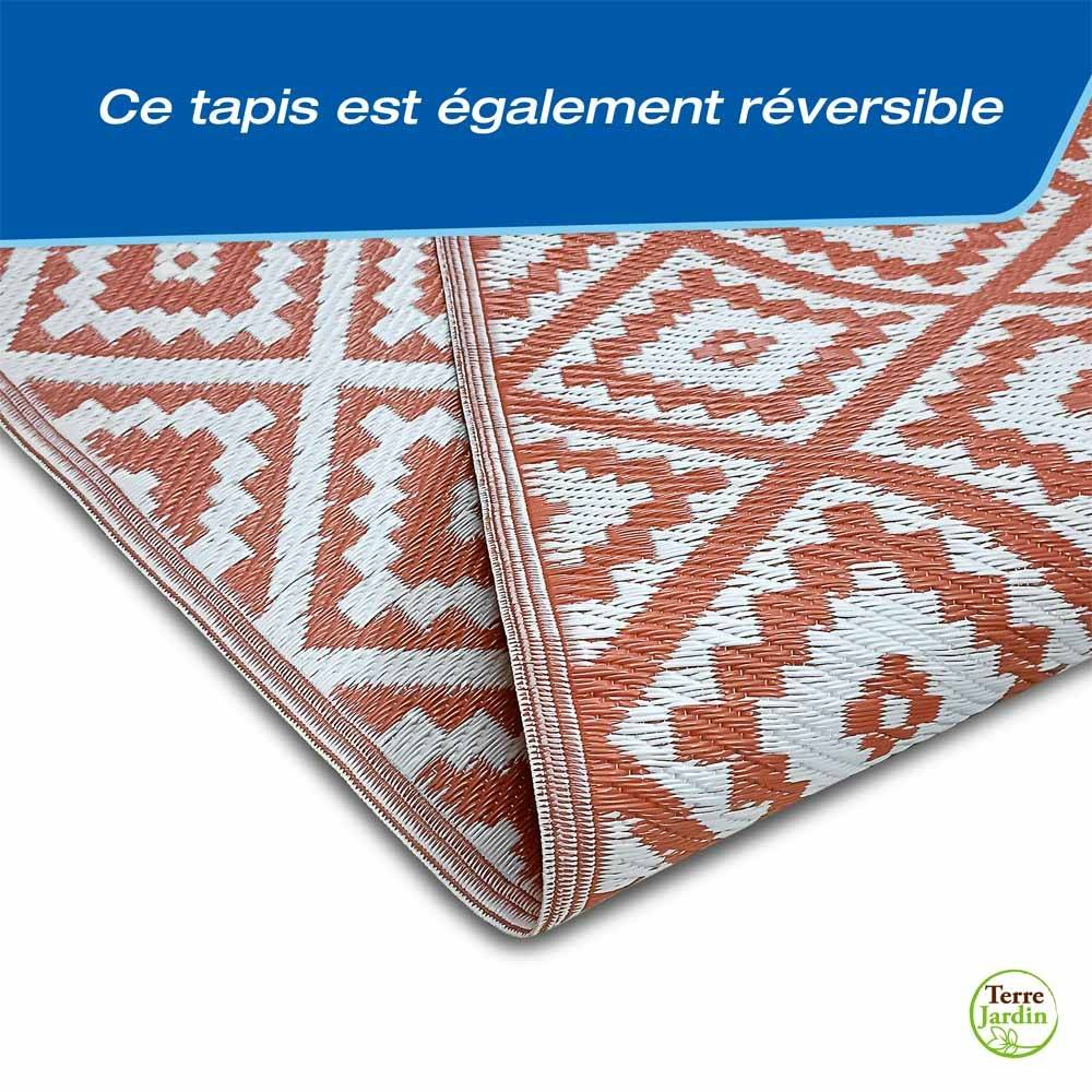 Tapis extérieur réversible pour balcon et terrasse Terracotta 180 x 280 Terracotta - Image 4