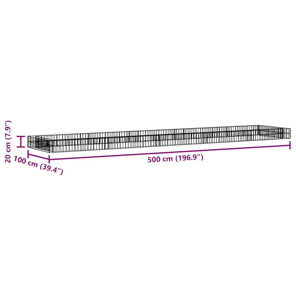 Vidaxl - Lit surélevé à gabion Acier galvanisé 500x100x20 cm vidaXL 151315 - Image 3
