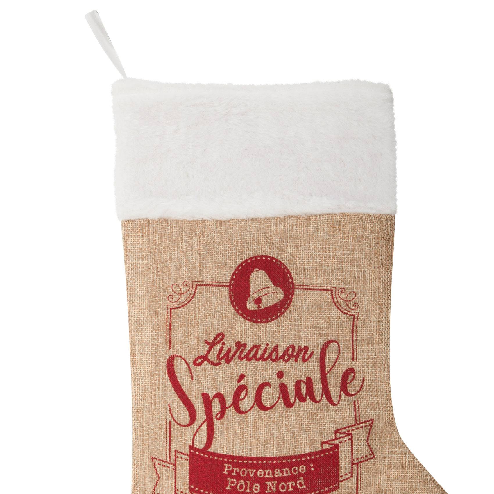 Sans Marque - Chaussette de Noël en toile de jute - Image 2