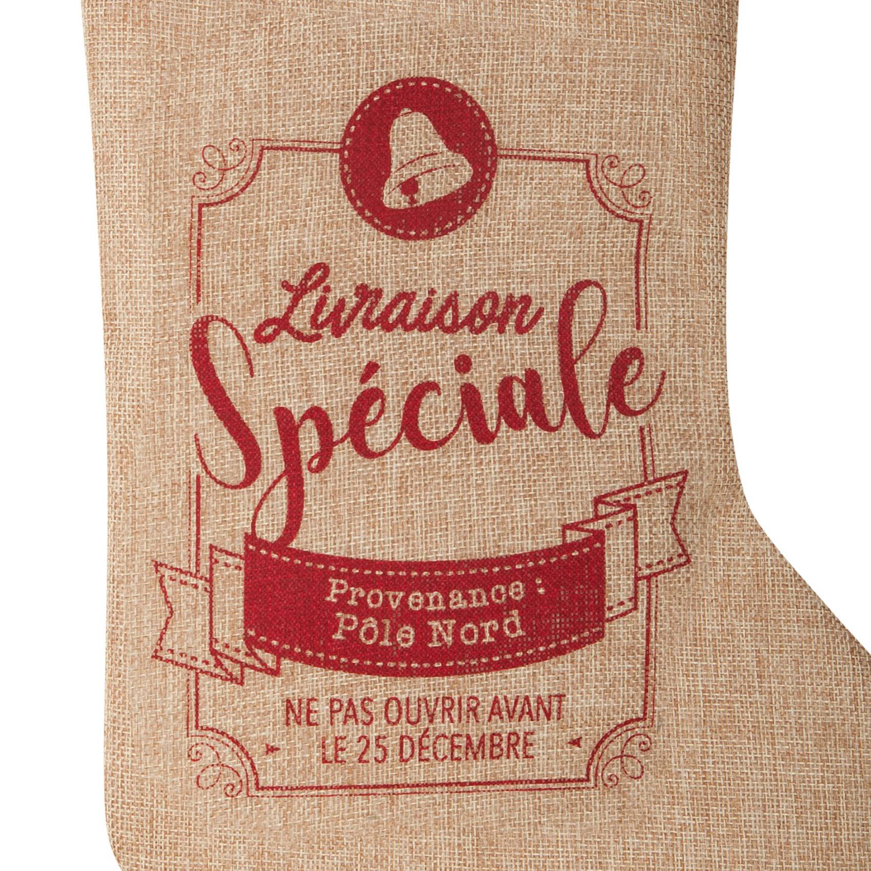 Sans Marque - Chaussette de Noël en toile de jute - Image 3