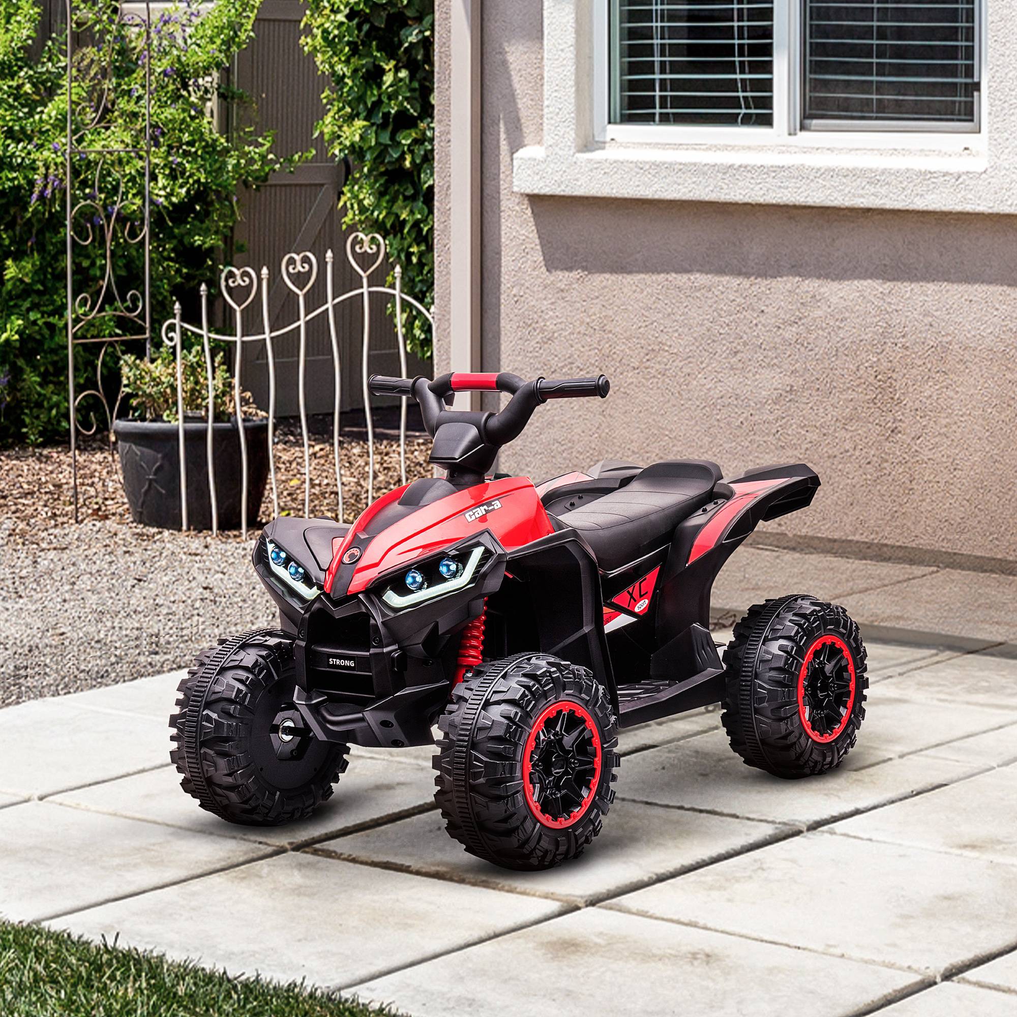 Sans Marque - Quad électrique enfant 3-5 ans 12V 2 moteurs 2 vitesses 3-6 km/h phares LED klaxon rouge - Image 4