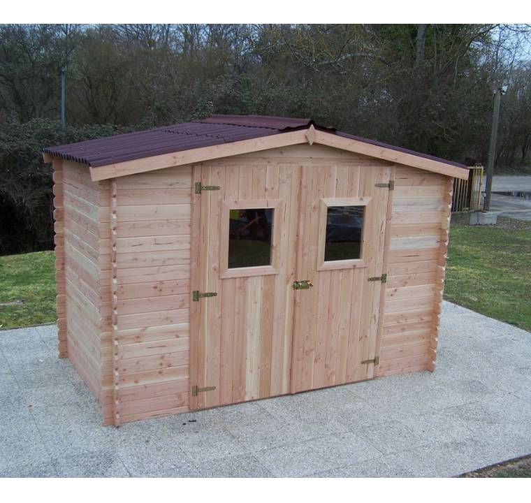 Habrita - Abri DUBLIN Douglas madriers 28 mm - 9,85 m² - sans plancher - toit double pente Habrita - Image 3