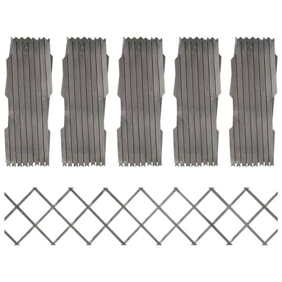 Clôture à treillis bois sapin massif gris 180 x 30 cm (x5) - PANGIVO - Image 1