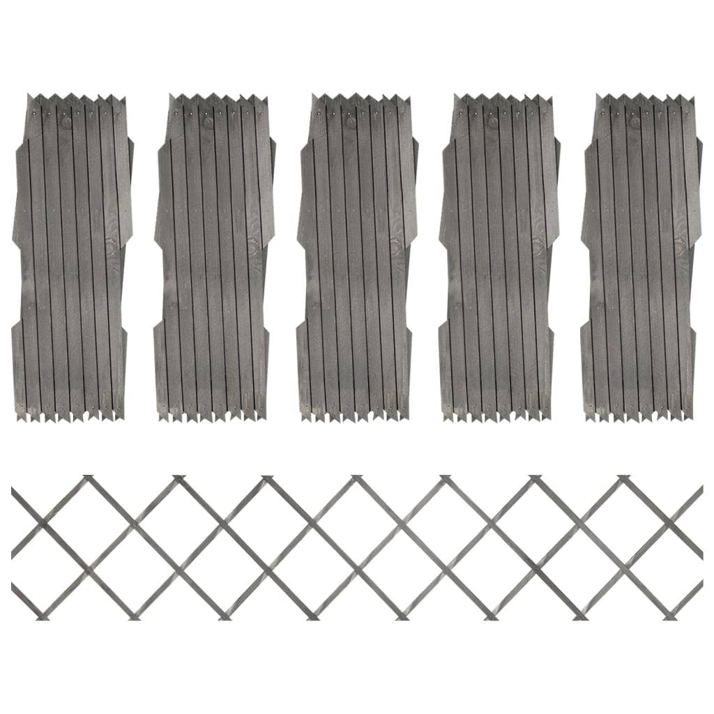 Clôture à treillis bois sapin massif gris 180 x 30 cm (x5) - PANGIVO - Image 1