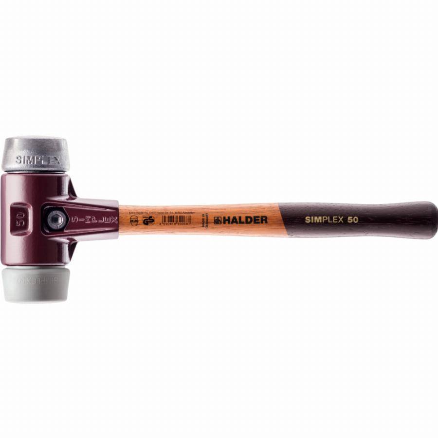 Maillet HALDER SIMPLEX TPE moyen / métal doux avec boîtier en fonte malléable et manche en bois - D=60 mm - 3039.060