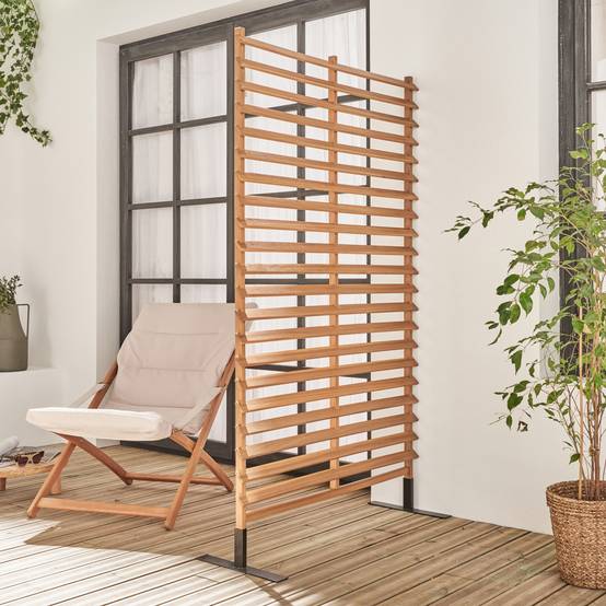 Paravent extérieur en bois. 100cm. acacia. intérieur. extérieur | sweeek - Image 1
