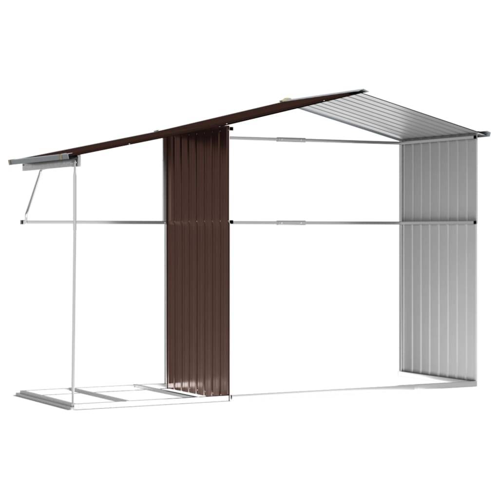 Vidaxl - Abri de jardin marron 277x192,5x179 cm Métal galvanisé vidaXL 3188295 - Image 8