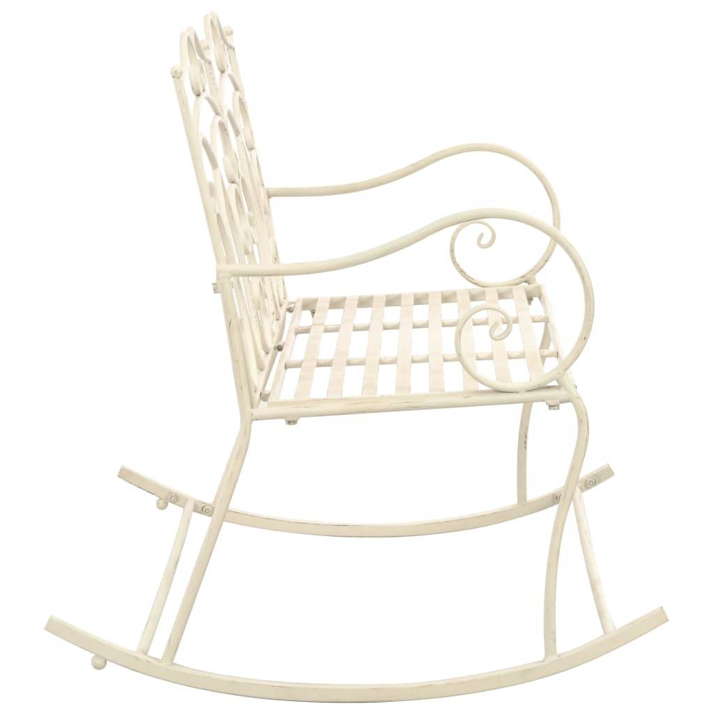 Maison Chic - Banc de jardin - Banc d'extérieur - Banquette 104 cm Fer Blanc antique - Image 3