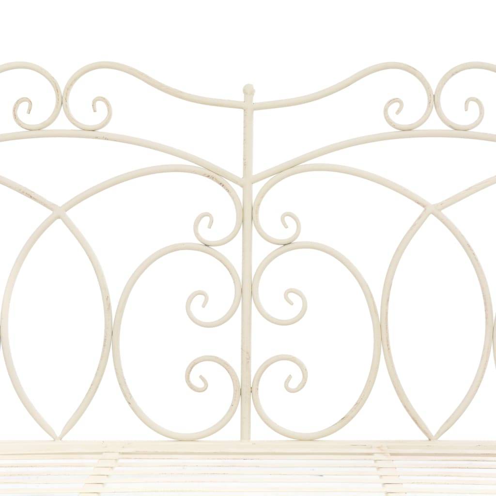 Maison Chic - Banc de jardin - Banc d'extérieur - Banquette 104 cm Fer Blanc antique - Image 4