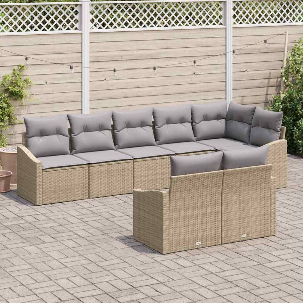 ComfortXL - Salon de jardin 8 places en résine tressée pour des moments conviviaux Beige – ComfortXL Outdoor Living - Image 1