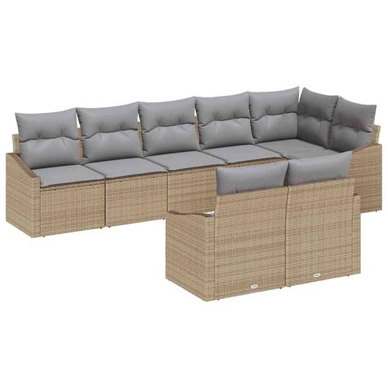 ComfortXL - Salon de jardin 8 places en résine tressée pour des moments conviviaux Beige – ComfortXL Outdoor Living - Image 2