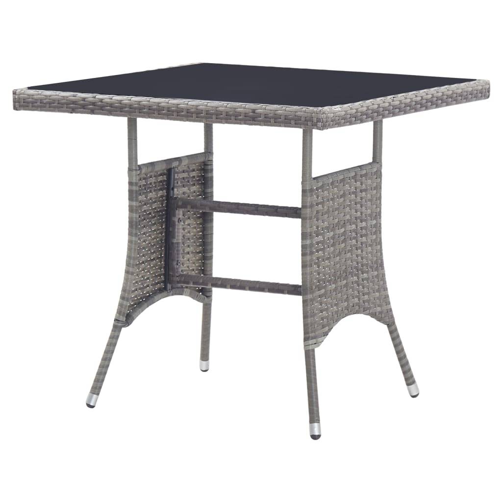 ComfortXL - Table de Jardin Carrée Grise 80cm en Poly Rotin et Plateau Verre, Idéale pour 2 à 4 Personnes – ComfortXL Outdoor Living - Image 4