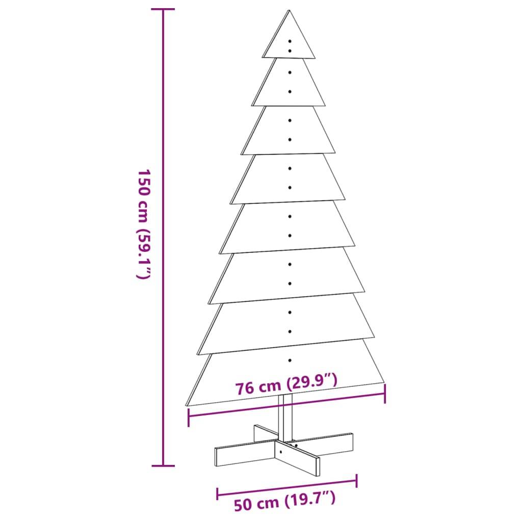 Sapin de Noël en Bois Pin Massif Décoration Intérieure 150 cm Naturel – ComfortXL Outdoor Living - Image 8