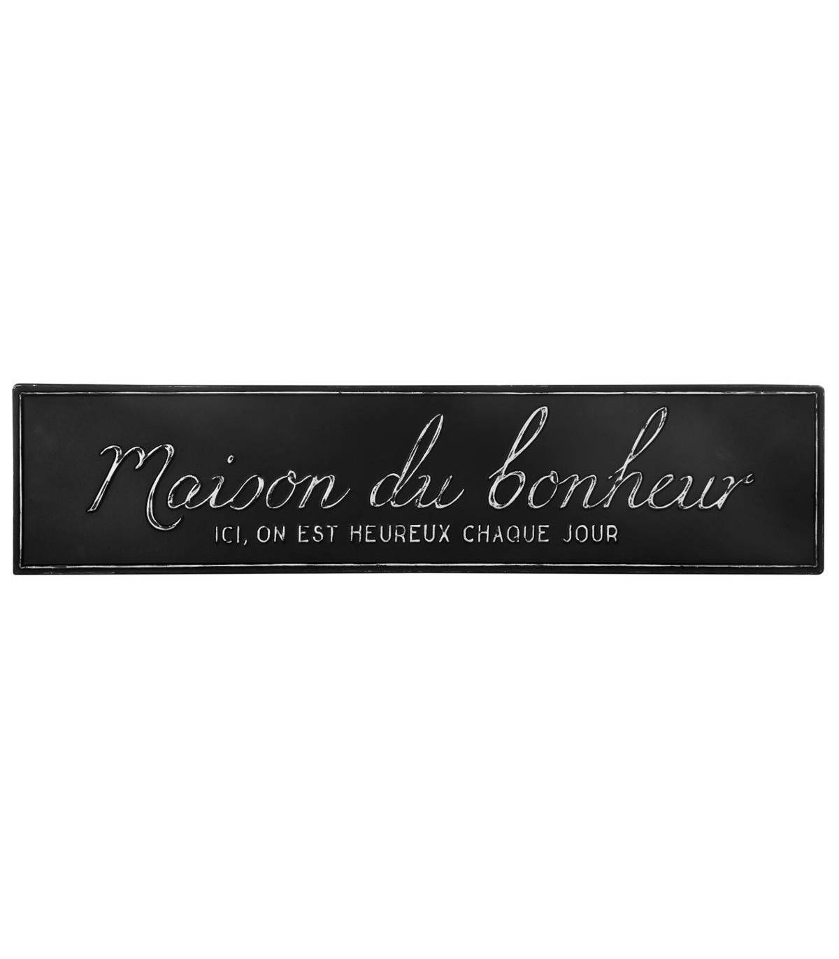 Décoration murale en Métal Vieilli et Rétro Texte en relief 78 x 18 cm - Image 1
