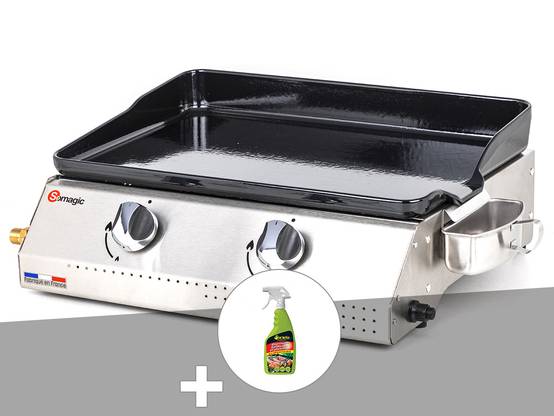 Somagic - Plancha gaz 2 brûleurs Vera 200 - Somagic + Dégraissant plancha