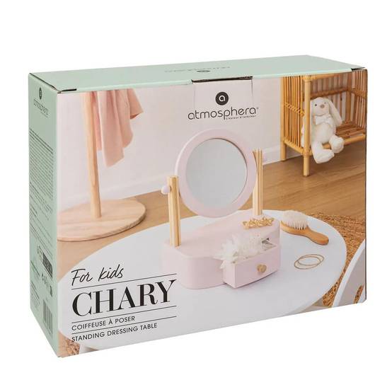 Coiffeuse à Poser Enfant "Chary" 28cm Rose - Image 7