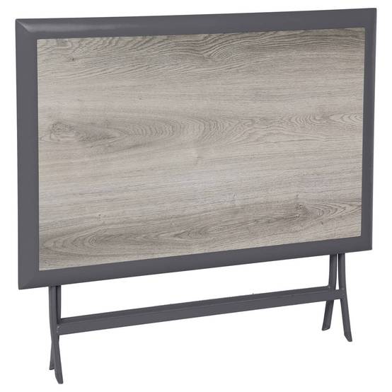 Hesperide - Table de jardin pliante rectangulaire "Azua" gris smoke 4 places en aluminium traité époxy - Hespéride - Image 3