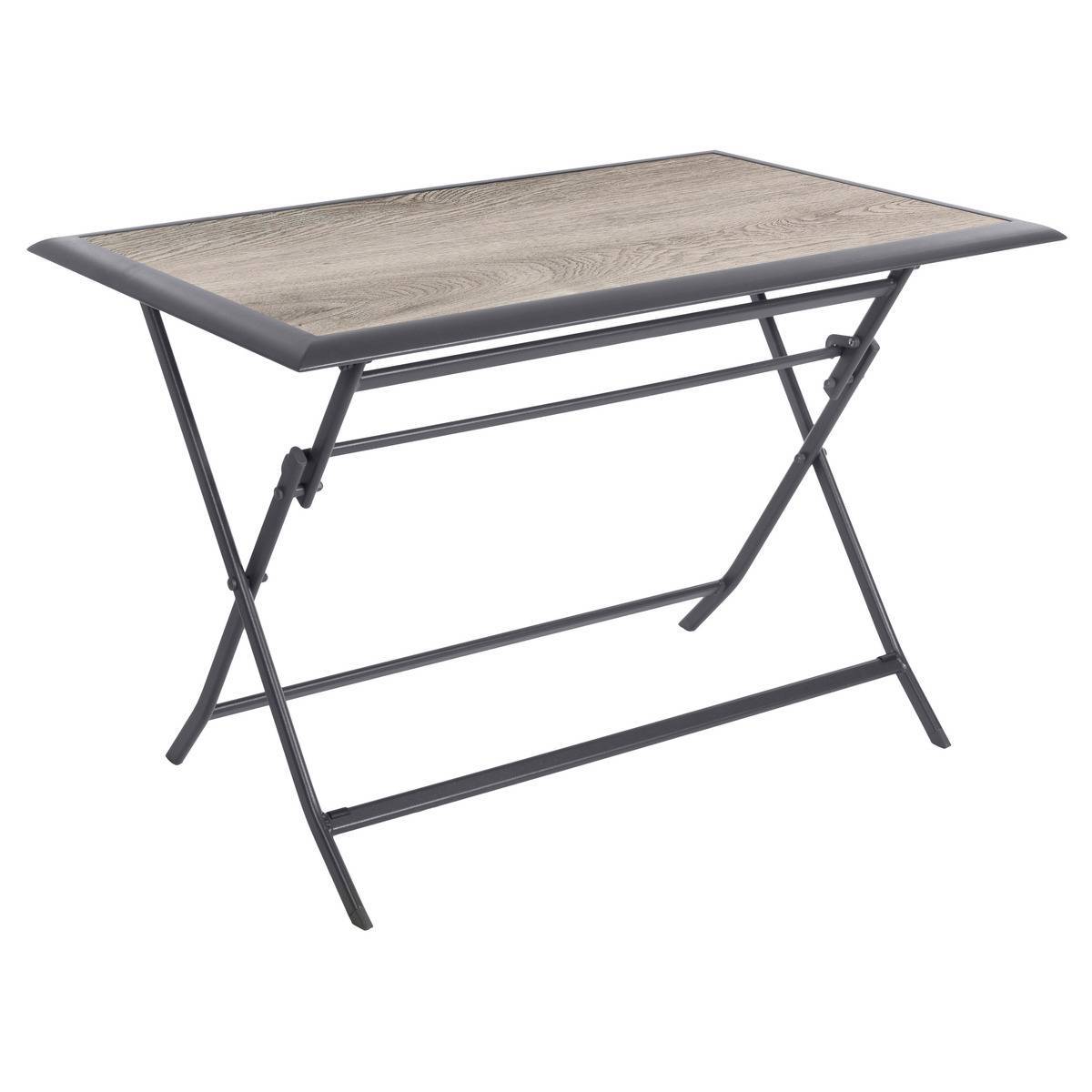 Hesperide - Table de jardin pliante rectangulaire "Azua" gris smoke 4 places en aluminium traité époxy - Hespéride - Image 1