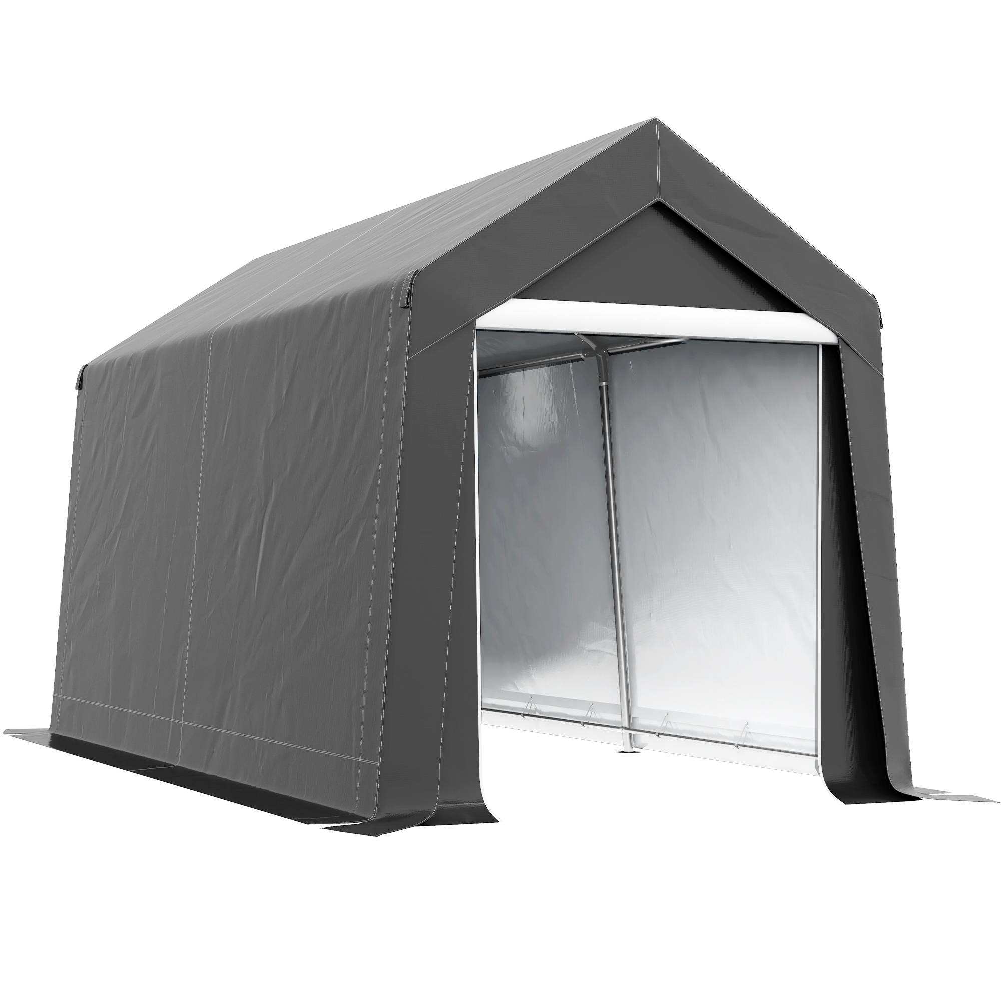ComfortXL - Tente garage PE gris 210 x 360 x 235 cm pour moto tondeuse avec fenêtre ventilée - ComfortXL Outdoor Living - Image 1