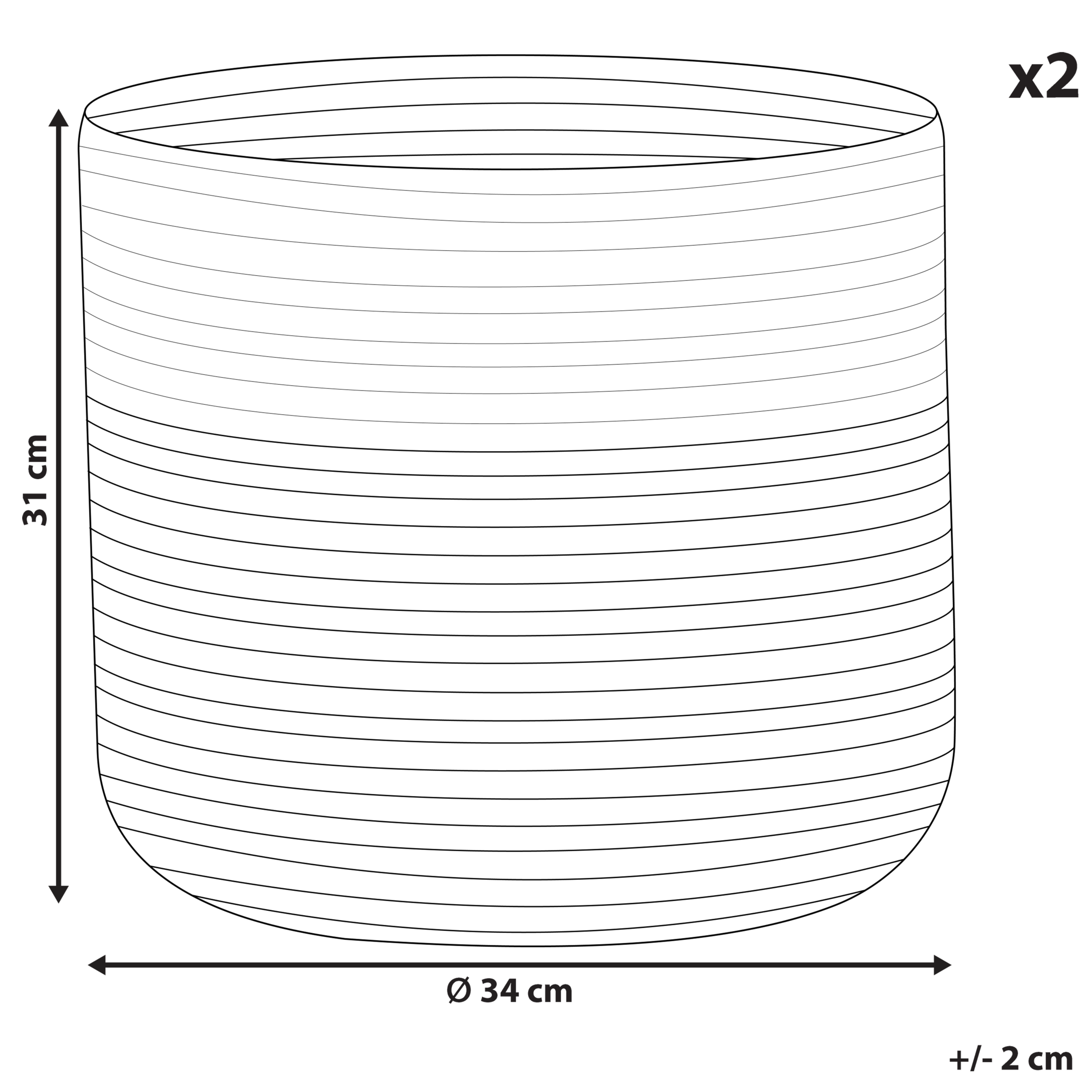 Paniers Beige et Blanc en Coton ⌀ 52 cm Corbeille à Linge Tressée Pratique pour Intérieur Salon Chambre Rangement Lot de 2 - Image 3