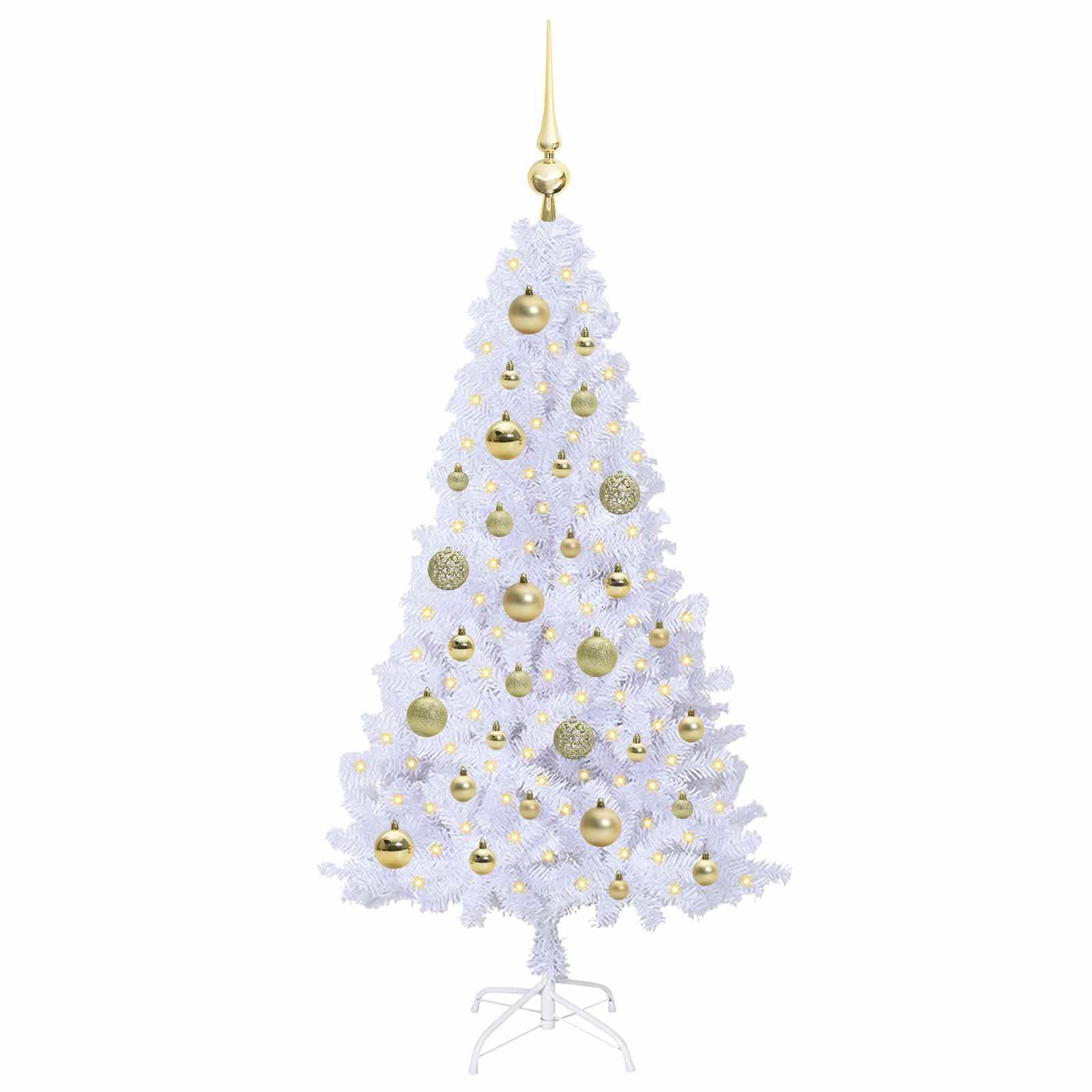Sapin de Noël | Arbre de Noël artificiel avec 150 LED Blanc 120 cm PVC et Acier Maison Chic - Image 3