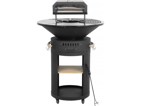 Barbecue Plancha Brasero Avec Four à Pizza "césar Premium"- ø 81 Cm - Noir -habitat Et Jardin - Image 1