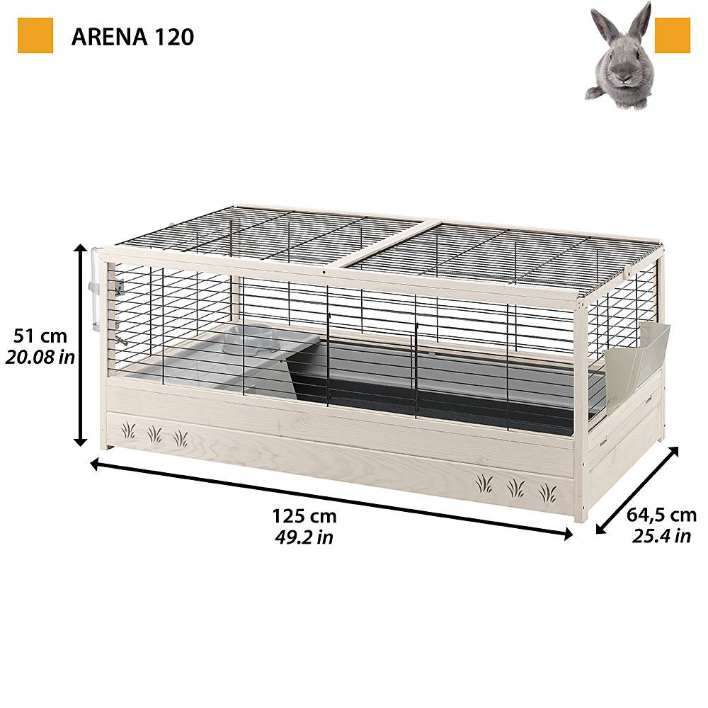 Ferplast - Ferplast Cage pour Lapins en bois FSC ARENA 120, avec Accessoires inclus - Image 2