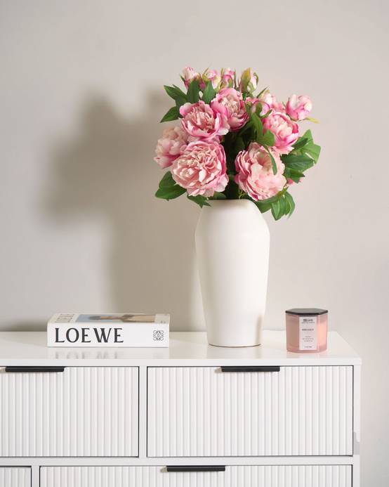 Beliani - Bouquet de fleurs artificielles Tissu Rose COLARES - 40x40x62- Beliani - Image 1