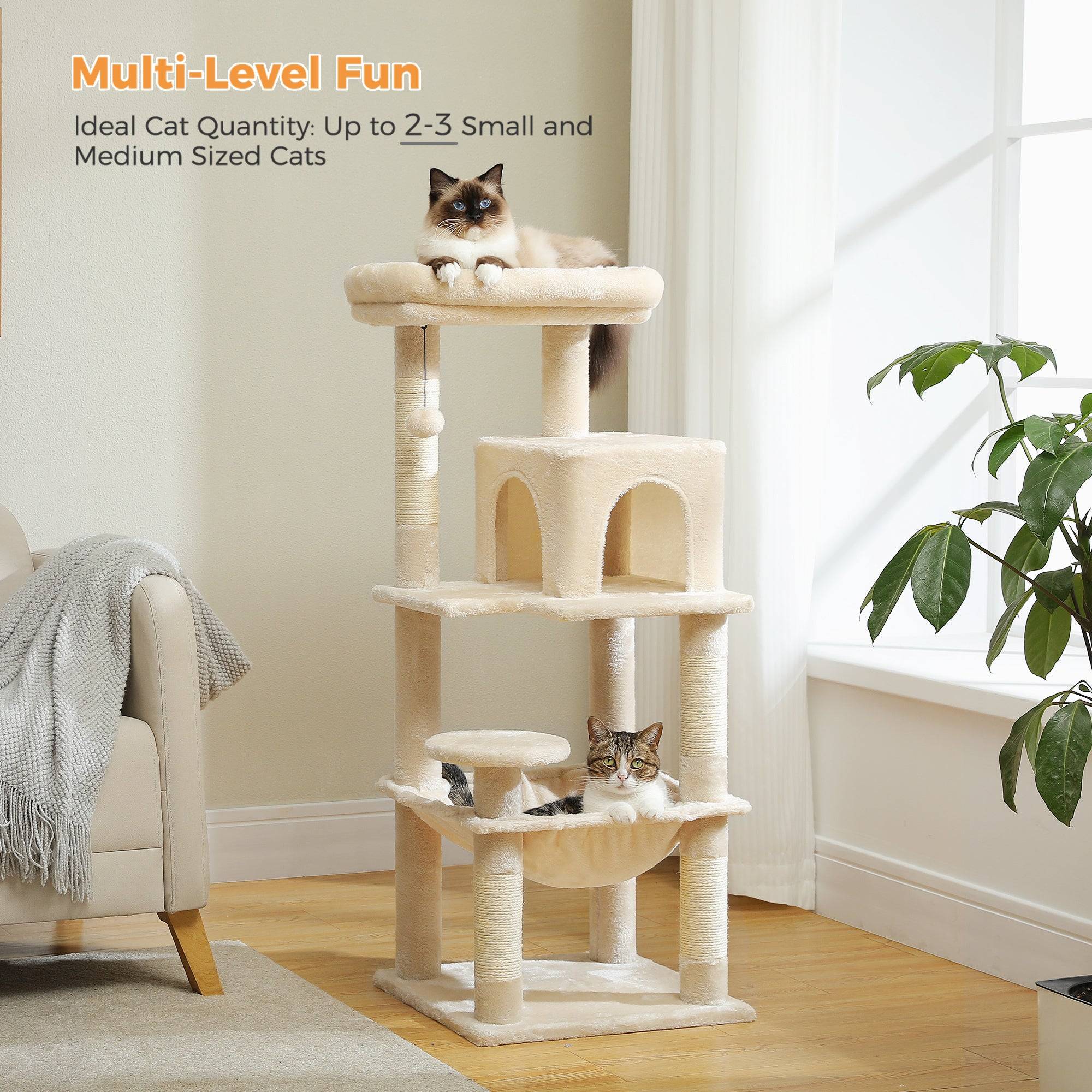 Arbre à Chat 116 cm avec Hamac et Maison Vert M PAWZ Road - Image 6